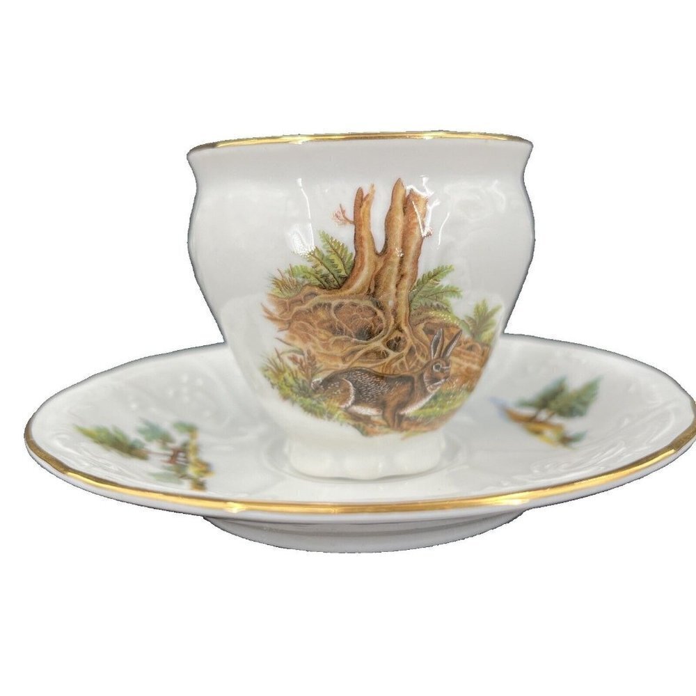 Bernadotte ‎ Czech Republic Wildlife Hare Espresso Demitasse Cup and Saucer